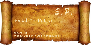 Sorbán Petra névjegykártya