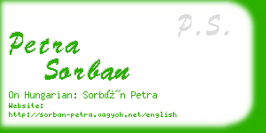 petra sorban business card